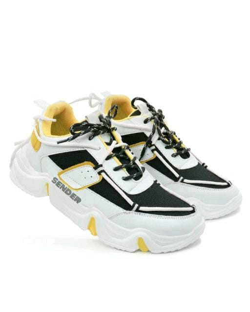 Fashion Feet Modern Stylish Graceful Trendy Men Sports Shoes - Black & Yellow Colour | Running Shoe | Walking Shoe | Gym Wear | Outdoor & Party Wear | Office Wear | Daily Wear | Sender Sports Gents Sh