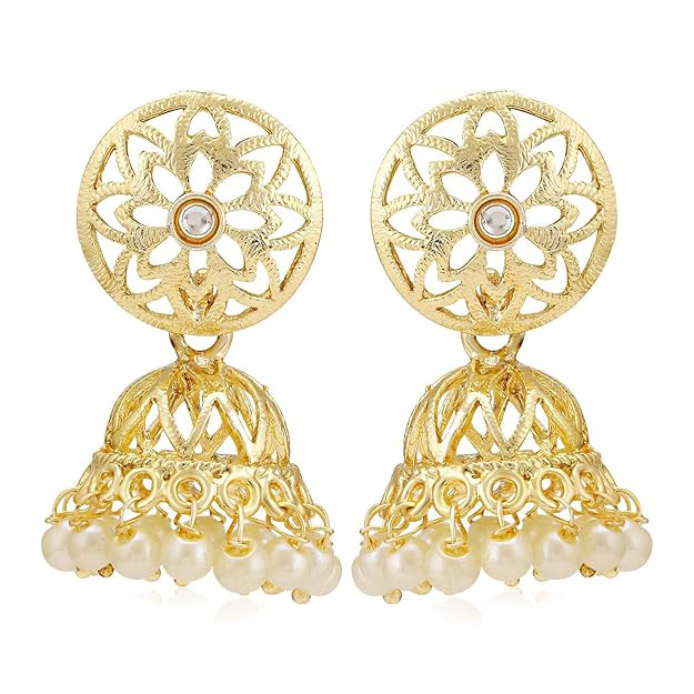 Excellent Kundan Gold Plated Pearl Jhumki Earring for Women.