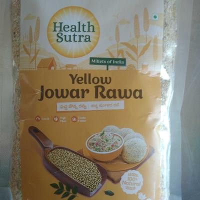 HEALTH SUTRA JOWAR Yellow RAVA for breakfast | JOWAR RAVA gluten free | Pearl millet RAVA breakfast | Millet RAVA unpolished organic | Millet RAVA sugar free | Millet poha 500G