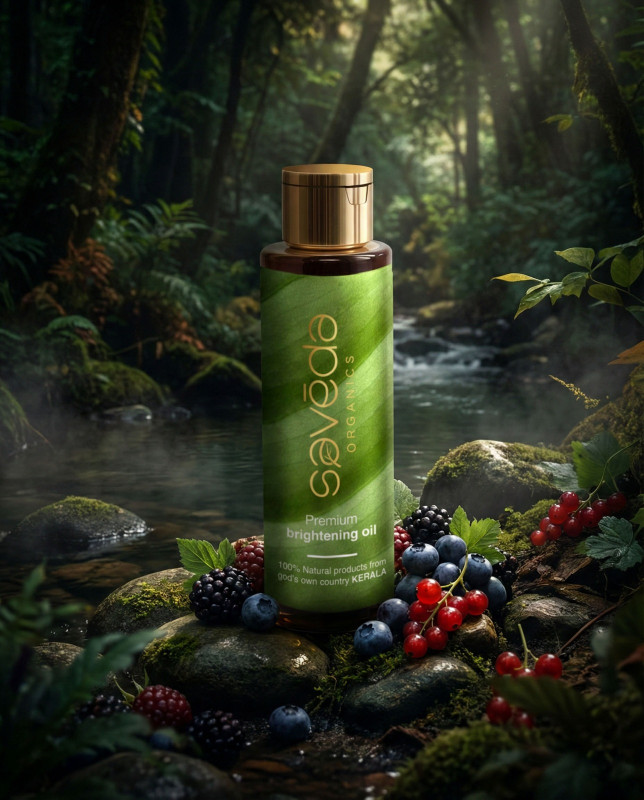 Saveda Organics Premium Brightening Oil (120ml) | Face Oil For Glowing Skin, Reduces Fine Lines And Wrinkles | Anti-Ageing Formulation for Dark Spots, Uneven Skin Tone