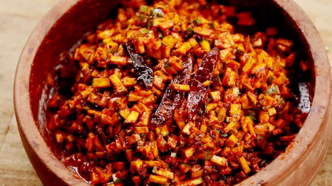 Lolu's Homemade Fresh Salty & Tasty Kerala Style Mango Pickle ( മാങ്ങ അച്ചാർ) - 250 g | Kerala Special Mango Achar | Nadan Manga Achar