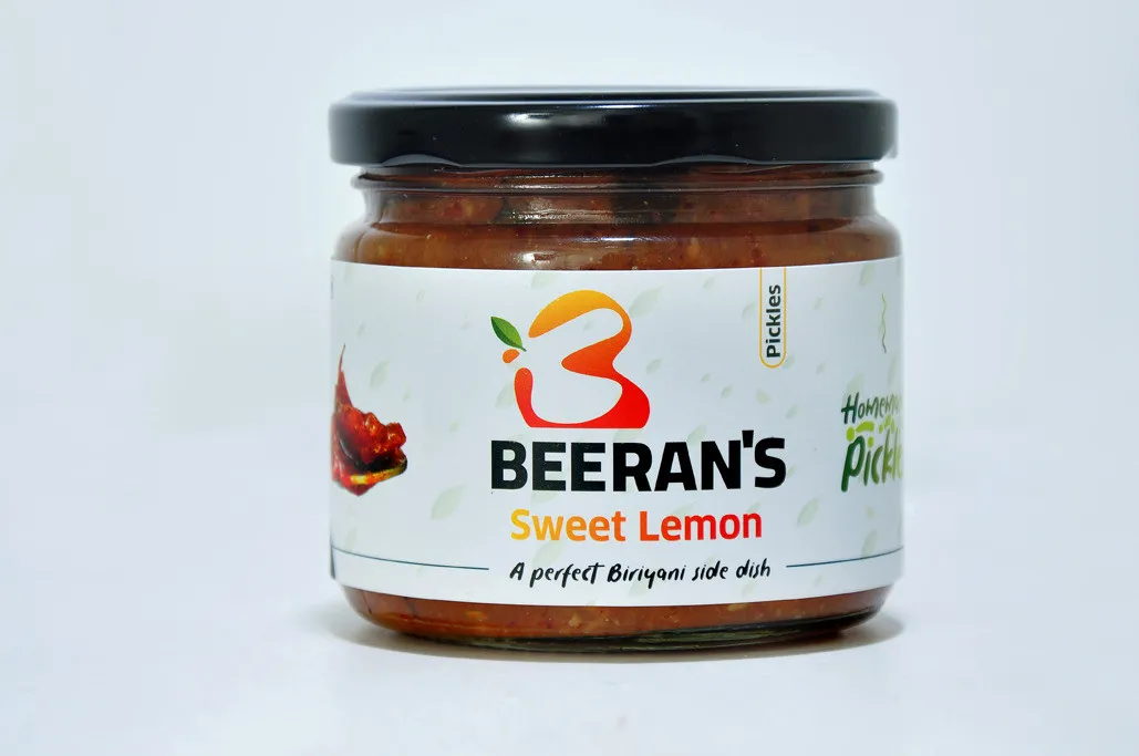 BEERAN"S Sweet Lemon Pickle 350g | Homemade Pickle | A Perfect Biriyani Side Dish | 100% Natural
