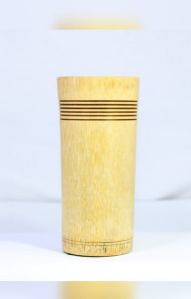 Natural Bamboo Beer Glass Size 6 Inch and 3 Inch For Bar And Home Traditional Indian Handicraft Pack Of 3