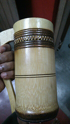 Bamboo Natural Glass Eco Friendly 3 Inch Dia And 6 Inch Tall 500 ML Stylish Handicraft Rare Collection Of Indian Handicraft Pack Of 6